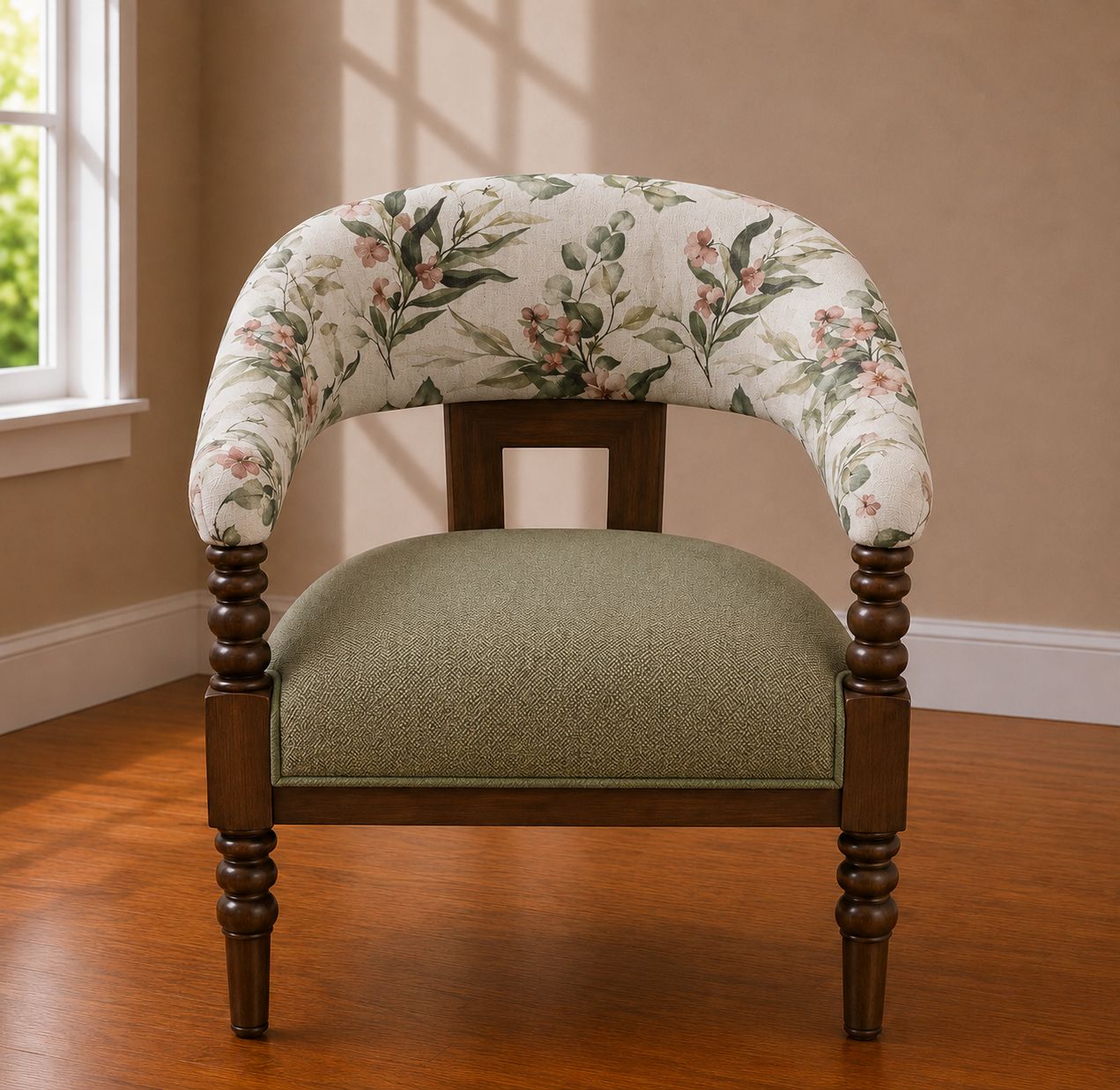 Traditional Solid Teak Wood Accent Chair