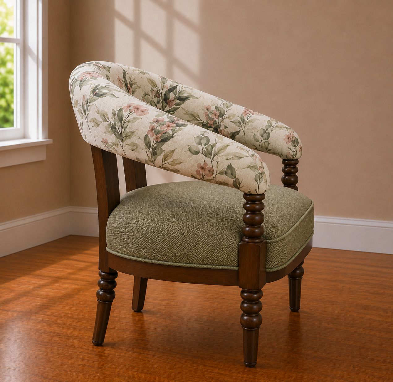 Traditional Solid Teak Wood Accent Chair