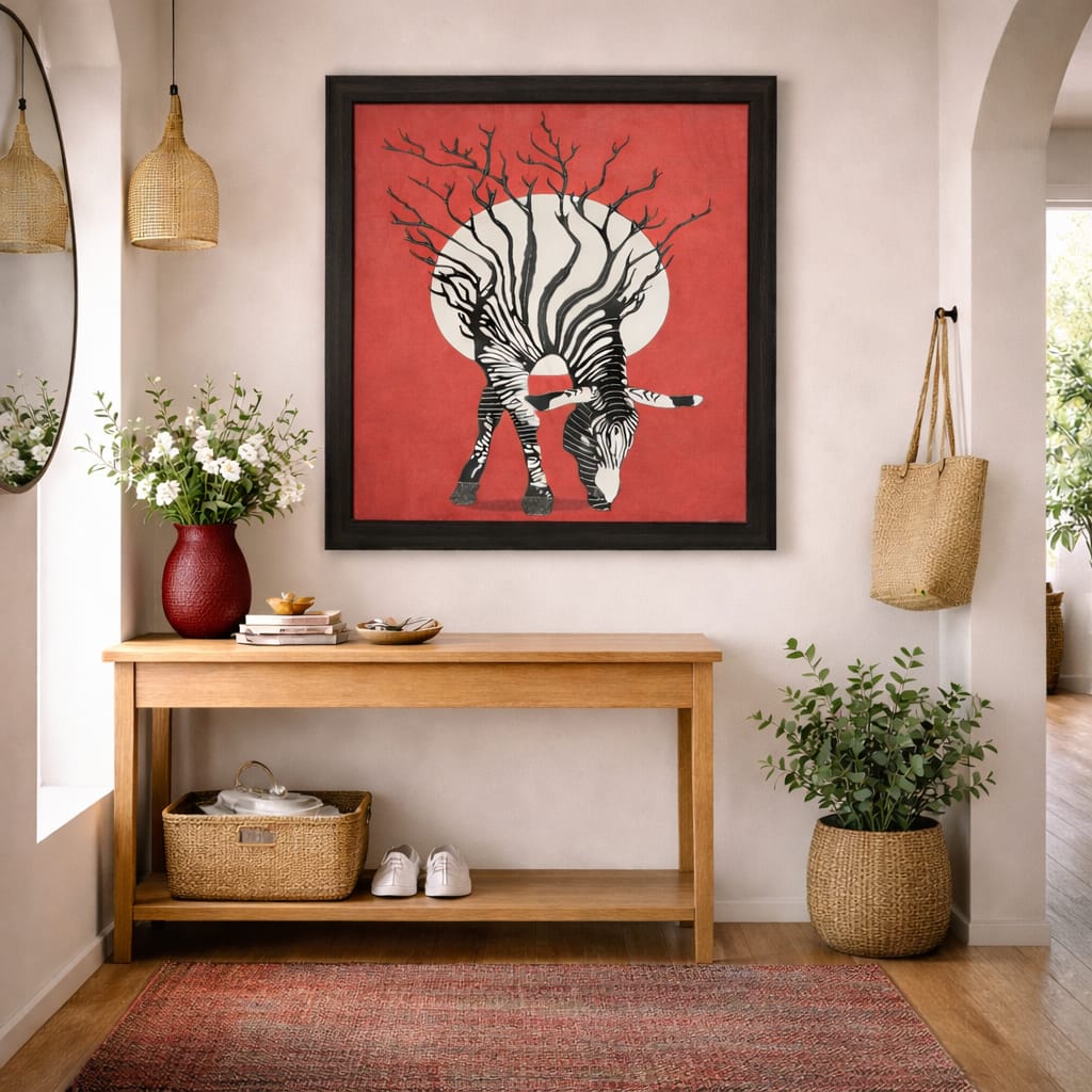 Contemporary zebra with tentacles