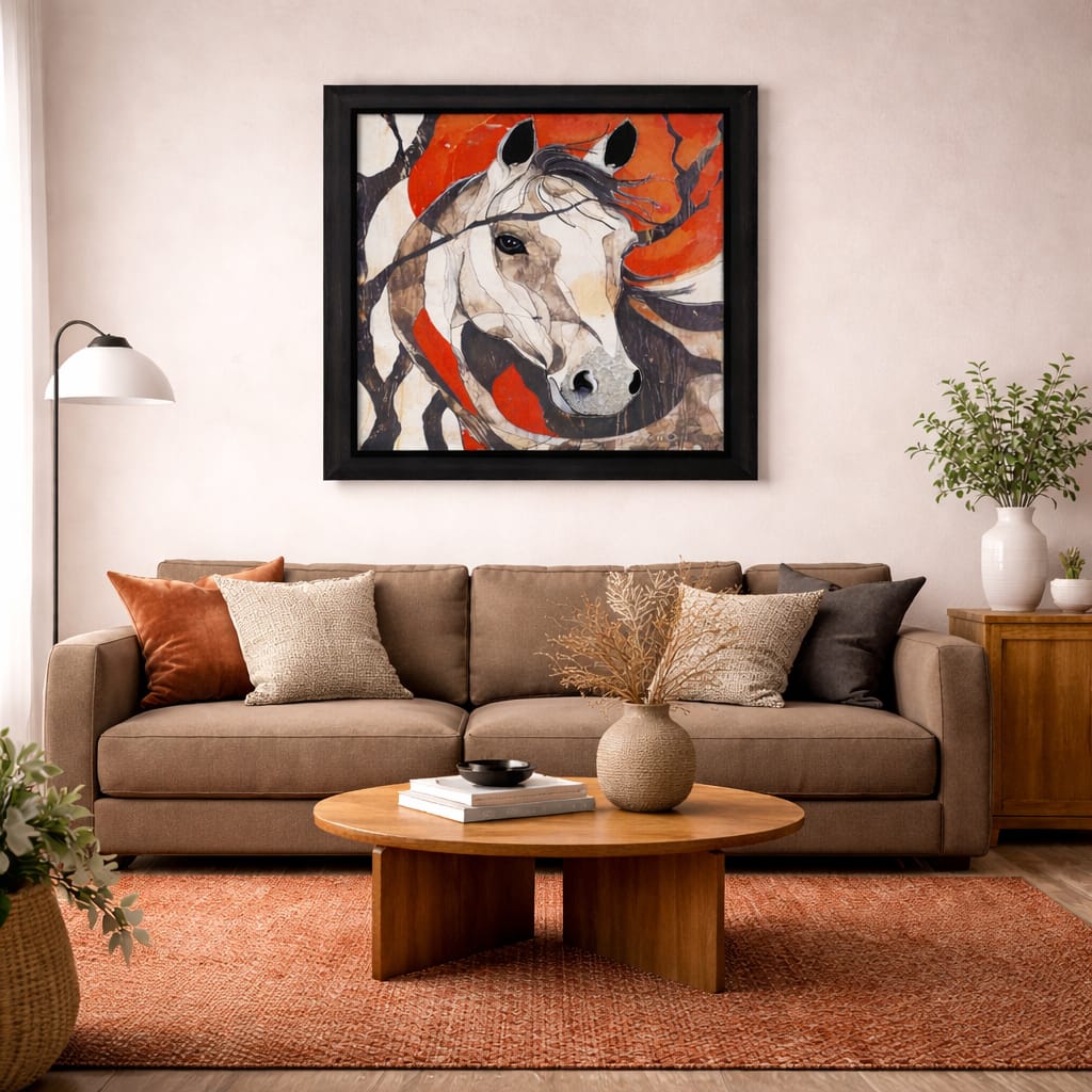 Contemporary Vibrant horse wallart