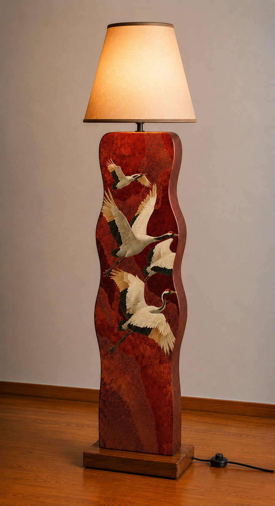 Flock of Birds wooden Lamp with shade