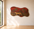 Leopard in Paradise Asymmetric Wooden WallArt