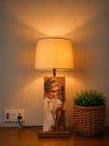 Violin Reverie Wooden Table Lamp with shade