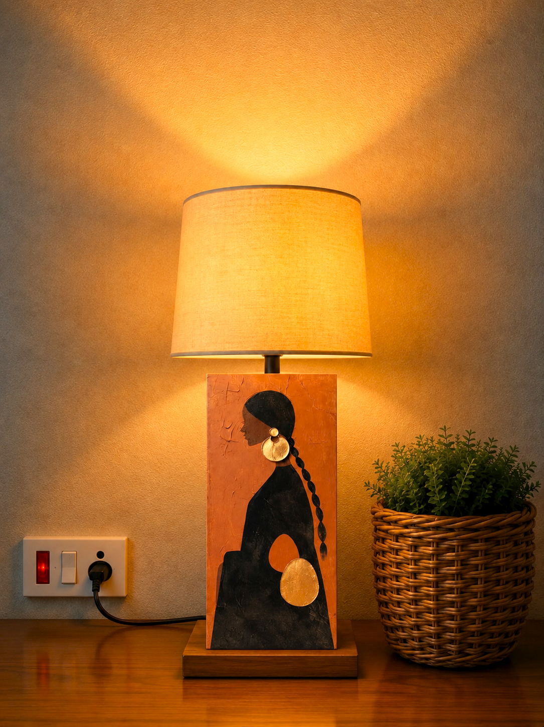 Bohemian Muse Wooden Table Lamp