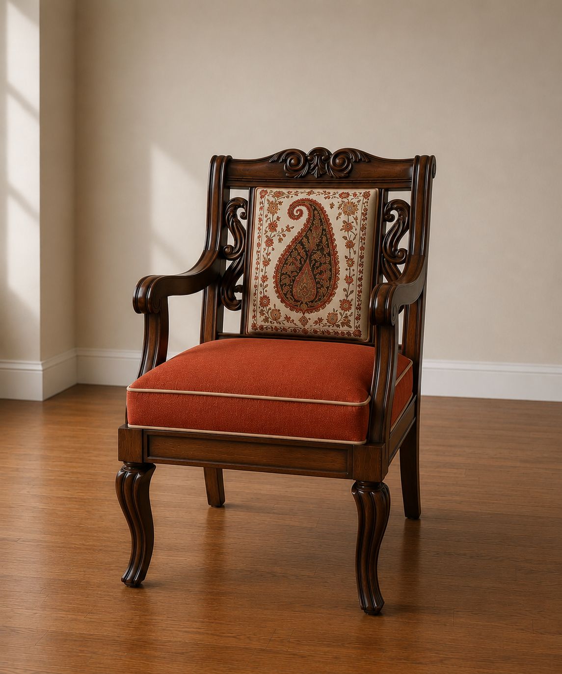 Premium quality Carved Solid Teak wooden Accent chair