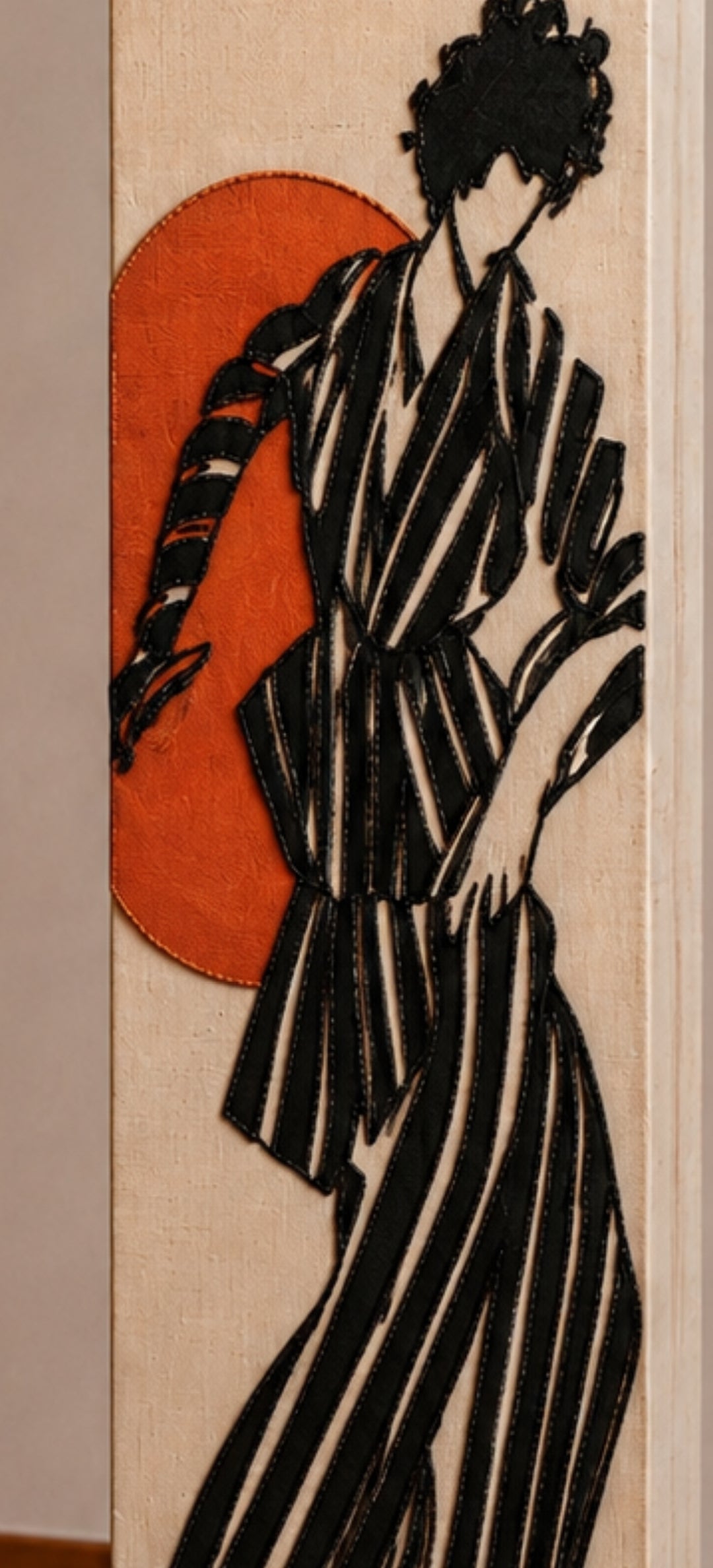 'Dance in Stripes' Wooden Floor Lamp with shade