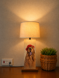 Rustic Retriever Glow Wooden Table Lamp