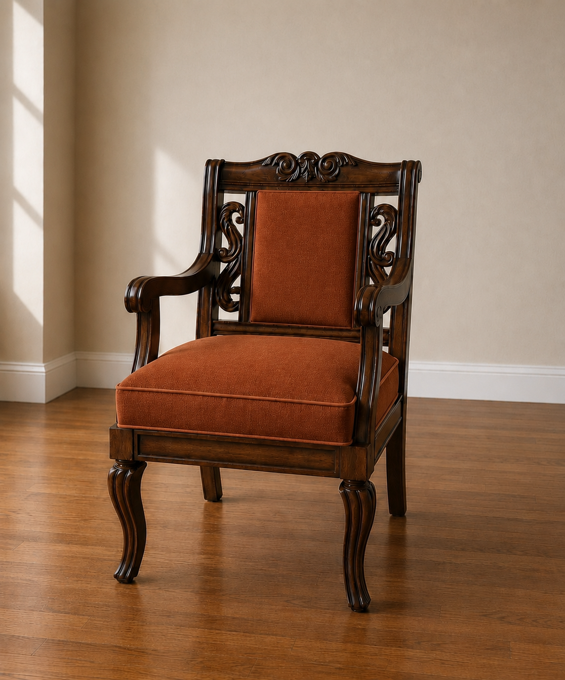 Premium quality Carved Solid Teak wooden Accent chair