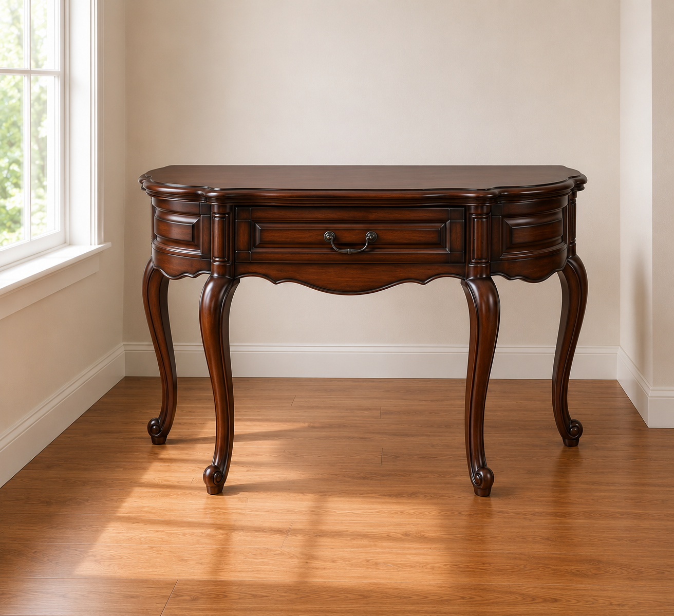 Classic Elegance Premium quality Solid Teak wooden Carved Console