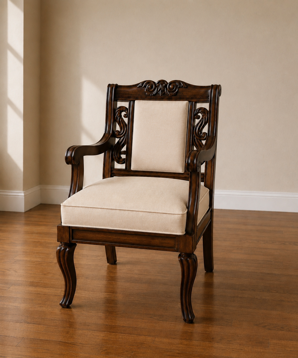 Premium quality Carved Solid Teak wooden Accent chair