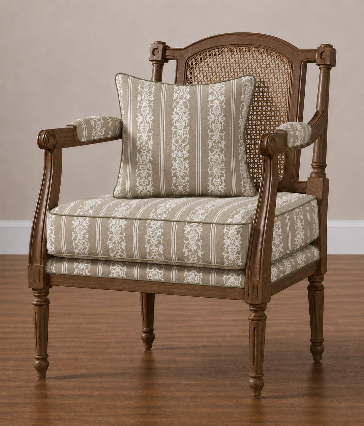 Premium quality Carved Solid Teak Wood Rattan Accent Chair