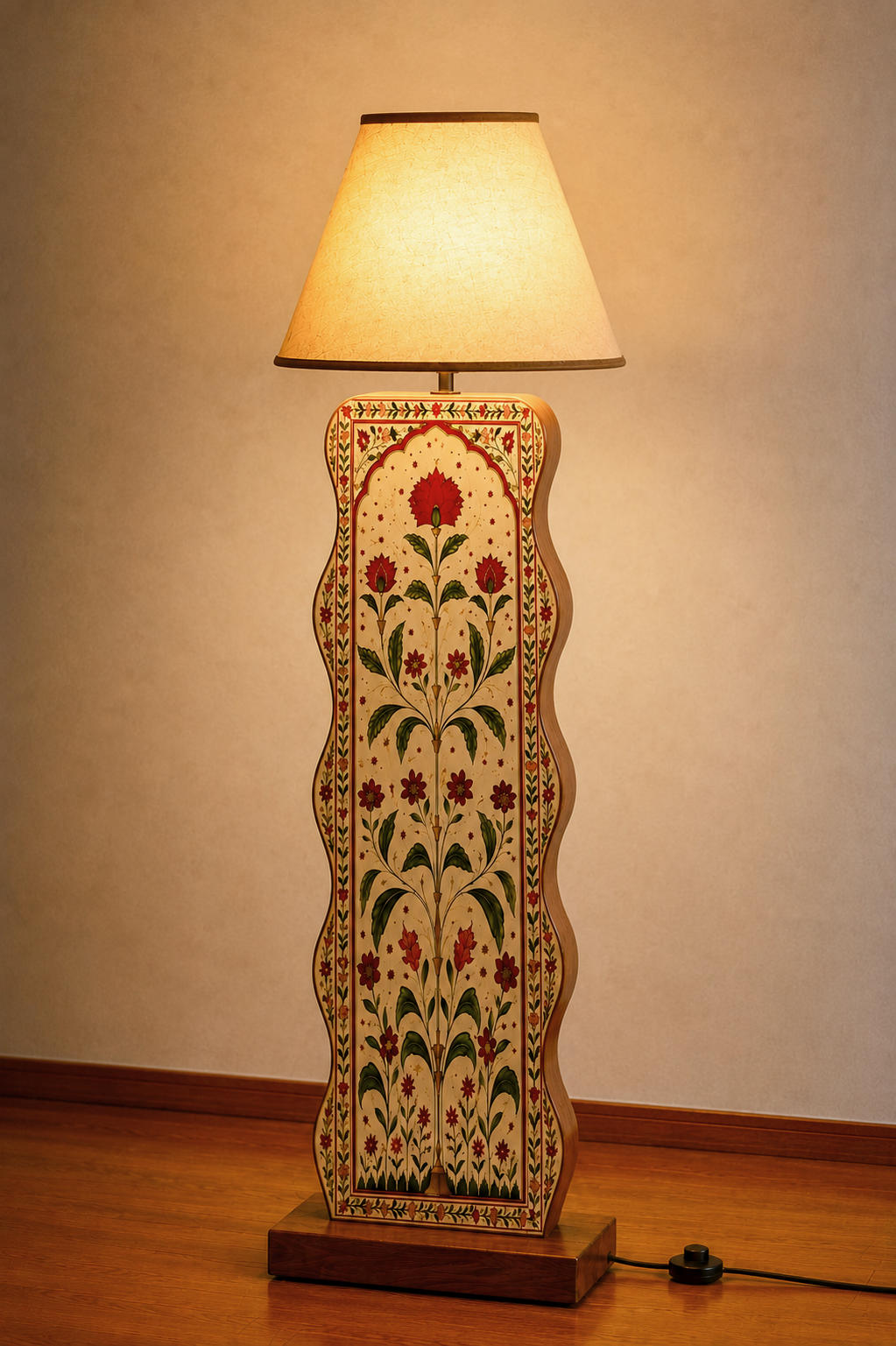 'Mughal Garden' Wooden Floor Lamp