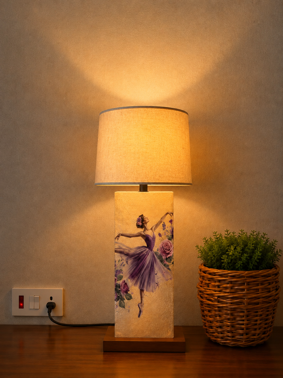 Ballet Bliss Wooden Table Lamp with shade