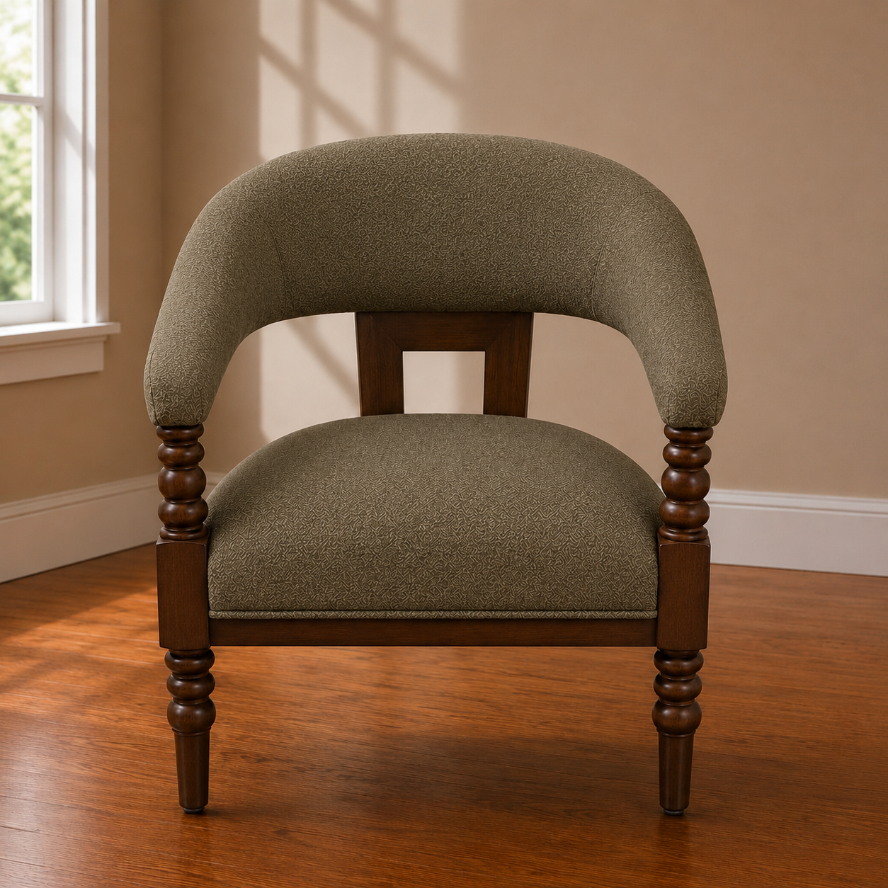 Traditional Solid Teak Wood Accent Chair