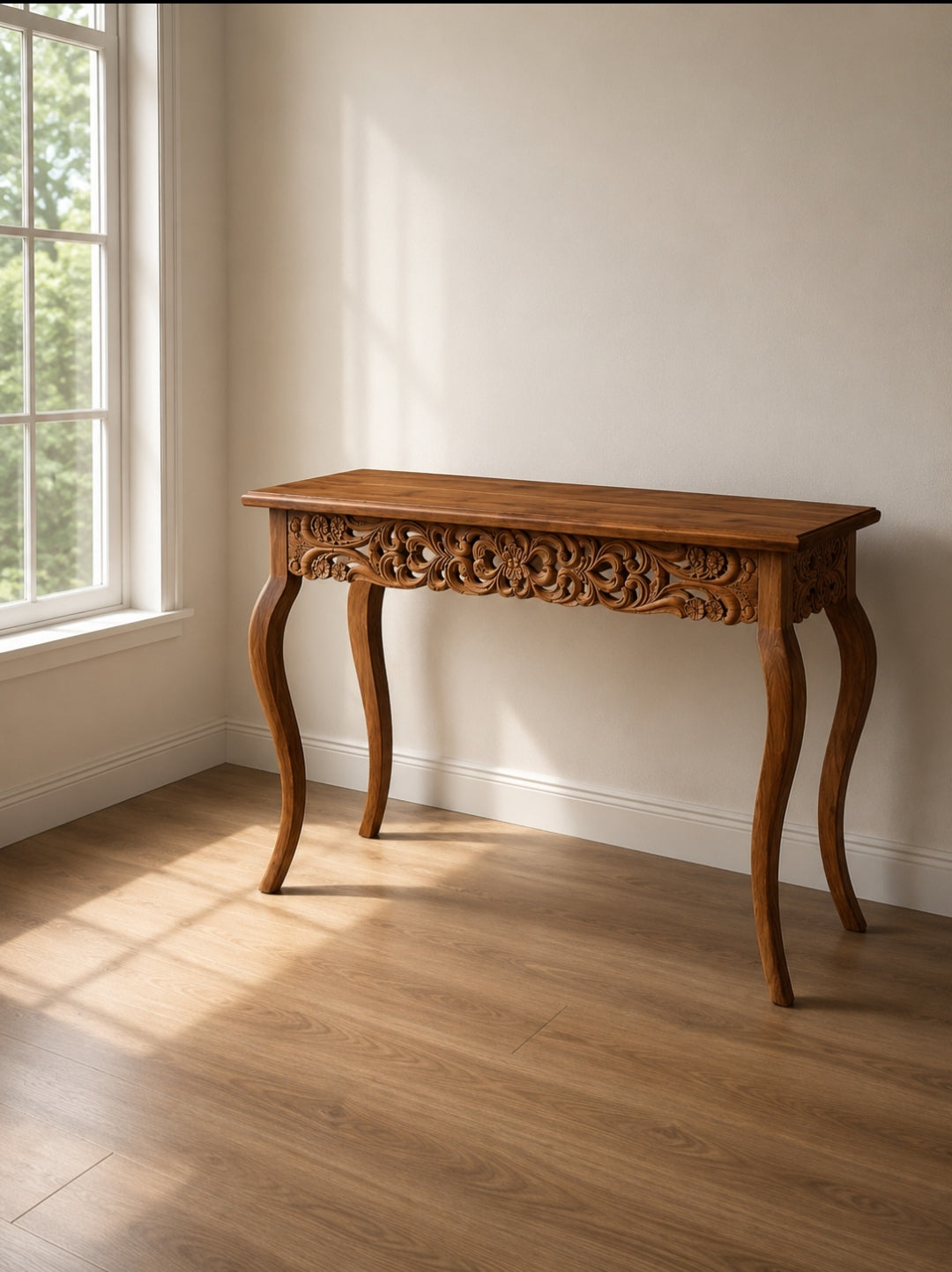 Timeless Premium quality Solid Teak Carved Console Table