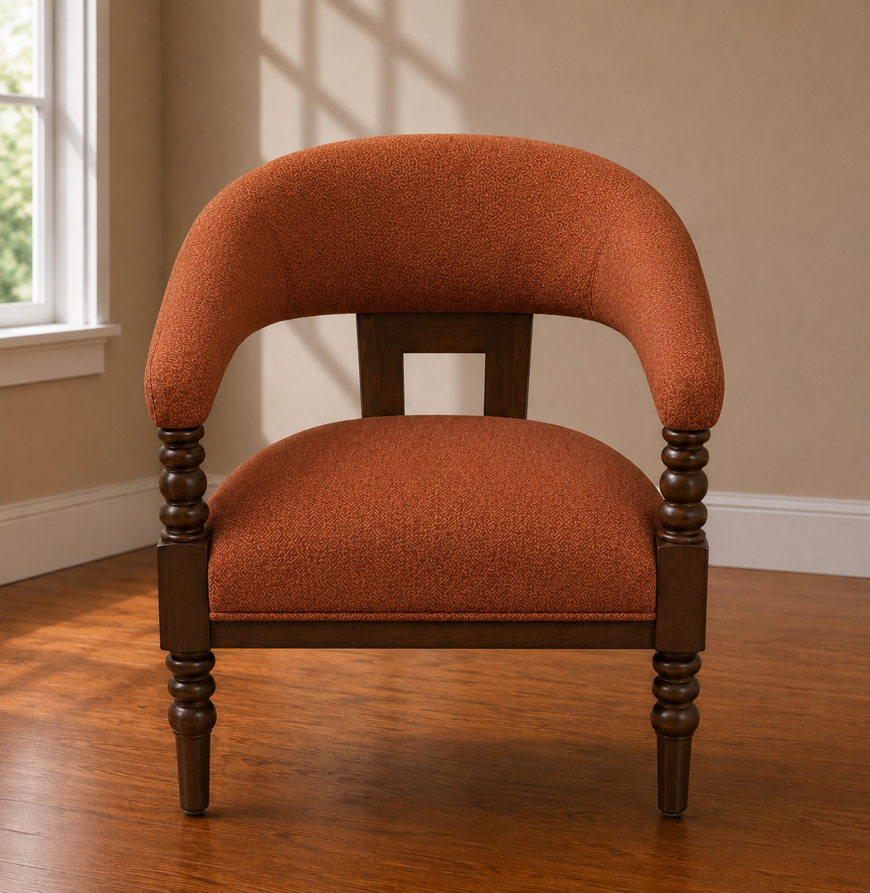 Traditional Solid Teak Wood Accent Chair