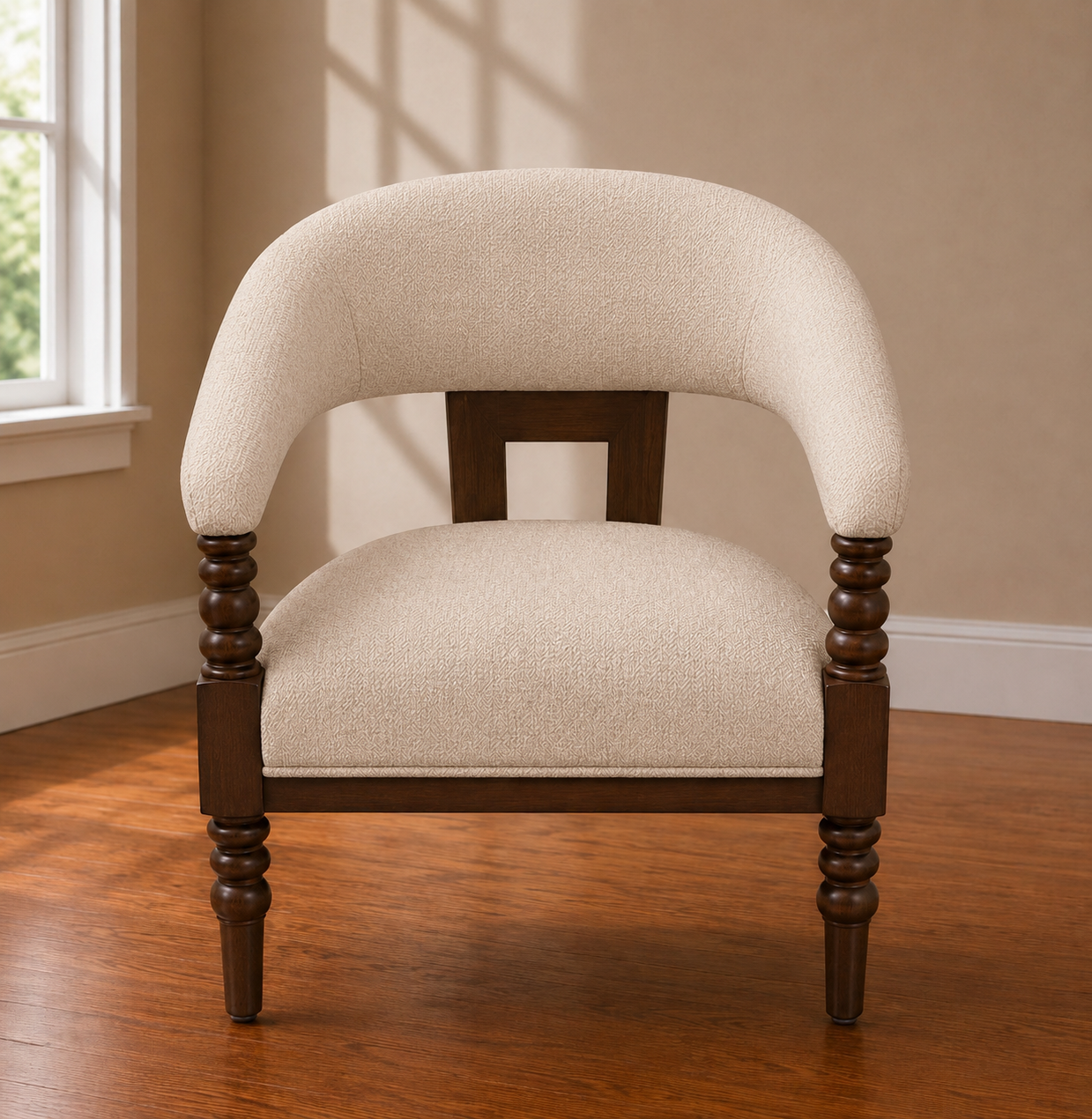 Traditional Solid Teak Wood Accent Chair