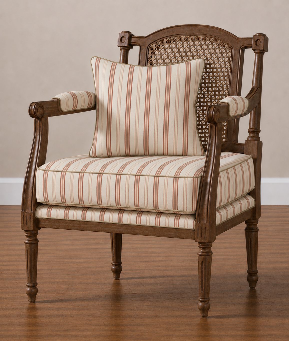 Premium quality Carved Solid Teak Wood Rattan Accent Chair
