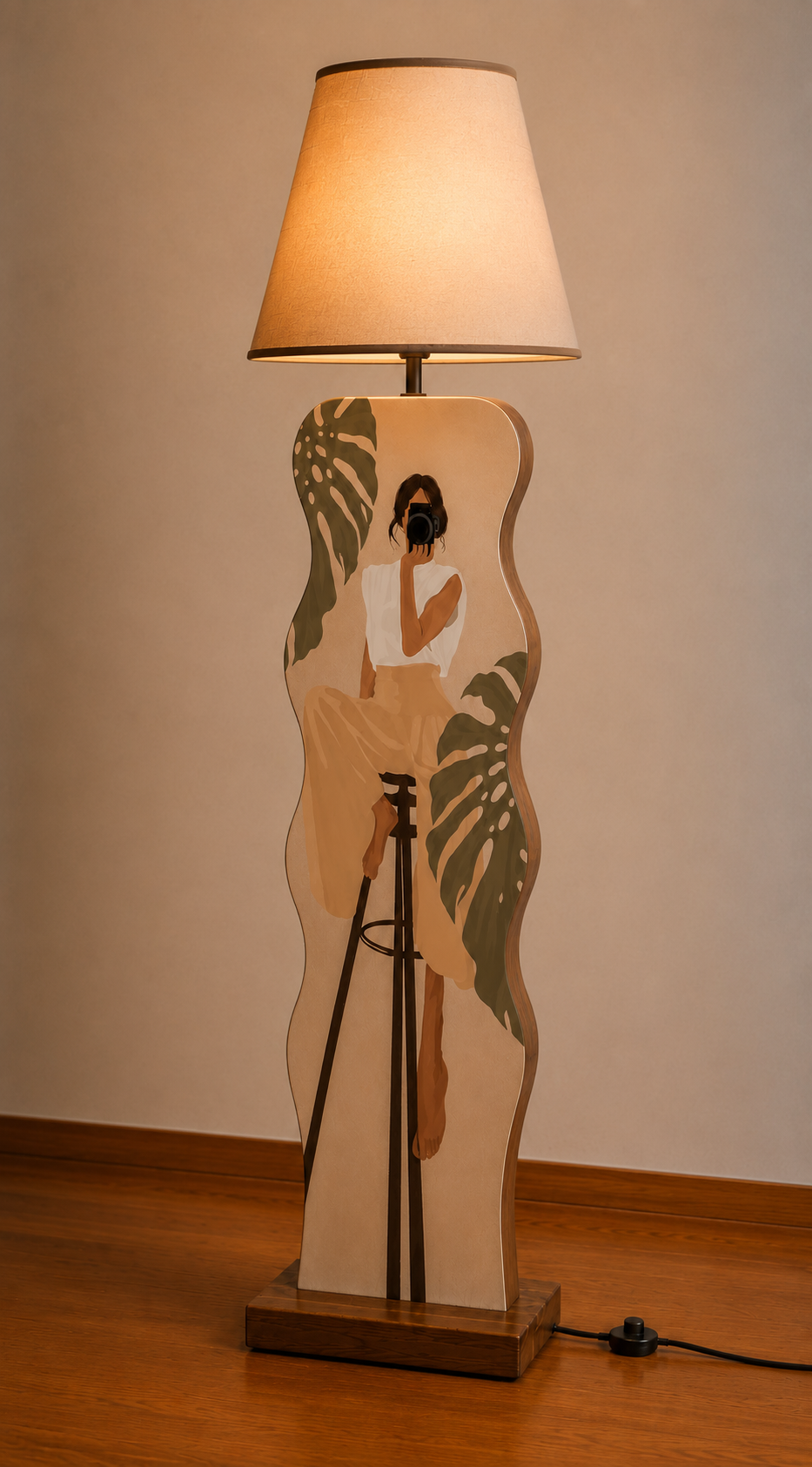 'Through Her Lens' Wooden Floor Lamp