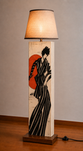 'Dance in Stripes' Wooden Floor Lamp with shade